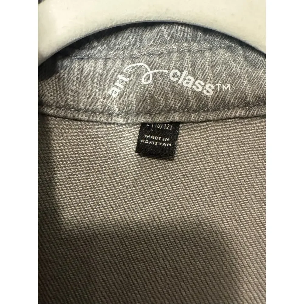 Art Class Kid's Jean button-down Shirt Gray Denim Size Large10/12 New with Tags